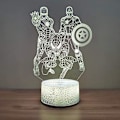 Miniatyrbillede 2 af 7: Spider Hero Natlampe Jern Captain America Mand 3D Optisk Illusion Lampe 7 Farver, Fødselsdag Julegaver til Børn Touch Light Borddekoration