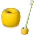Miniatyrbillede 1 af 7: Slank Mini Keramik Tandbørsteholder Stativ til Badeværelse Forfængelighed Bordplader (Gul 1-pakke) Yellow