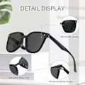 Miniatyrbilde 3 av 6: Retro Oversized Firkantede Solbriller for Kvinner Trendy Klassisk Stil Solbriller UV400 Beskyttelse B:black