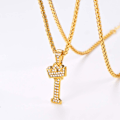Miniatyrbillede 6 af 9: Krone Initial A-Z Halskæde, Iced Out Bogstav Vedhæng med 22-24 Tommer Kæde, Mænd Kvinder Bling Hip Hop Alfabet Navn Smykker Gave Store Initialer Halskæder I 18K Gold