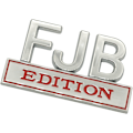 Miniatyrbillede 1 af 5: 2 stk. FJB Emblem 3D Fender Badge Decal Bil Lastbil Metal Udskiftning til Universal Bil, Bil, Lastbil, SUV Krom Rød
