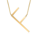 Miniatyrbild 1 av 3: Halsband med sidled block initial bokstavshänge för kvinnor ---