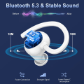 Pikkukuva 5 / 7: Langattomat nappikuulokkeet, 48 tunnin Bluetooth 5.3 -kuulokkeet korvan yli, IP7-vedenpitävät, urheilun langattomat nappikuulokkeet korvan sisään kaksois-LED-näytöllä, stereobassolla korvan yli