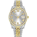 Miniatyrbillede 1 af 6: Herre Diamant Ur Mode Krystal Rhinestone Kvarts Analogt Ur Is-Belagt Armbånd Håndleds Ur Sliver