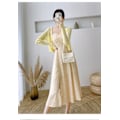 Miniatyrbillede 3 af 6: Ferie Chiffon Suspender Kjole Dame Toppe (Gul  L)