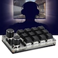 Miniatyrbilde 6 av 7: Programmerbar makro-tastatur 2 knotter blå bryter svart 12 taster mini tastatur med RGB for kontorspill musikk media
