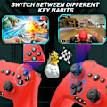 Miniatyrbilde 5 av 7: Bluetooth-kontroller for Switch/PC/Steam/Apple Arcade MFi-spill osv., Switch Pro-kontroller trådløs med justerbar dobbeltbevegelse, Turbo, makroer, 6-akser Red