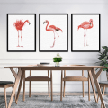 Pikkukuva 1 / 8: Flamingo seinätaide kangaspainojuliste, yksinkertainen muoti vesiväri taidepiirustus joulukuu
