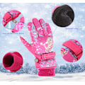 Miniatyrbilde 2 av 6: Snøhansker for barn, vintervarme vanntette hansker for ski, snowboard, sykling, ridning, utendørsaktiviteter, barnehansker, votter Rose red M