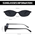 Pikkukuva 4 / 6: Retro soikeat aurinkolasit naisille, tyylikkäät kissansilmälasit 90-luvulta, kevyet kapeat sävyt, trendikkäät UV-suoja aurinkolasit Black Frame - Black Lens