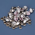 Pikkukuva 6 / 9: 20 sarjaa värikkäitä hopeanvärisiä strassiniittejä DIY-laukkujen, kenkien ja vaatteiden koristeluun, 10 mm x 10 mm, hopeanväriset, vaaleanpunaiset strassit