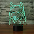 Miniatyrbild 3 av 8: 3D Varg Huvud Nattlampa Touch Bord Skrivbord Optisk Illusion L