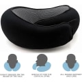 Miniatyrbillede 3 af 6: Rejse Nakkepude, Memory Foam Rejse Nakkepude, 360 Graders Komfort og Åndbarhed, Flyrejse Nakkepude, Sammenklappelig U-formet Pude Black