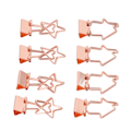 Miniatyrbillede 4 af 10: 30 stk. Små Papirclips Rosaguld Holdbare Metal Stjerne og Hus Stil Hule Binder Clips til Dokumenter Tøj Papirer