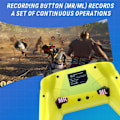 Miniatyrbilde 3 av 7: Bluetooth-kontroller for Switch/PC/Steam/Apple Arcade MFi-spill osv., Switch Pro-kontroller trådløs med justerbar dobbeltbevegelse, Turbo, makroer, 6-akser Yellow