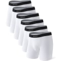 Miniatyrbilde 1 av 6: Herreundertøy ComfortSoft fukttransporterende, pustende bomullsboksershorts for menn 6-pakning White XL