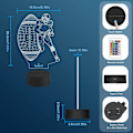 Miniatyrbillede 7 af 8: Fodboldspiller 3D Natlys, Attivolife Rugby Illusion LED Lampe med Fjernbetjening & Berøringskontrol