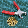 Miniatyrbild 4 av 9: 6 tum hålklämma krompläterad läderhålsstans öljettbälteshålsstans