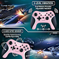 Miniatyrbilde 5 av 6: Trådløse brytere kontrollere rosa, Nintendo Switch-kontroller for Nintendo Switch/Lite/OLED/Windows PC med programmerbar/vibrasjon/turbofunksjon, bryter pink
