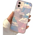 Miniatyrbilde 1 av 7: Telefon Hard Case Kompatibel med iPhone Case Slim Cystal Clear Holographic White Cloud Kvinner Jenter, Hard PC Støtsikker Beskyttende Design iPhone 11