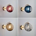 Miniatyrbilde 4 av 5: Europeisk Vegglampe - Globe Ball Vegglampe Moderne Led Fargerik Glass Vegglampe Komplett Metallbrakett Enkel Innendørs Sconce Belysning Dekor Gray Glass
