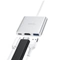 Miniatyrbilde 2 av 5: hoco. HB14 Type-C-konverter Type-C til USB3.0 +HDMI+PD aluminiumlegeringadapter