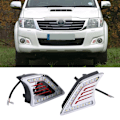 Miniatyrbilde 11 av 11: 1 par bilens kjørelys DRL LED dagslys tåkelys for Toyota Hilux Vigo 12-14