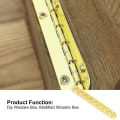 Miniatyrbilde 4 av 7: 10 stk hengsel 100mm maskinvare oval trekasse hengsel 90 grader gul lang stripe hengsel spenne hengsel