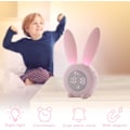 Pikkukuva 3 / 8: Lasten Bunny-herätyskello yövalolla, 6 soittoääntä, söpö kosketusohjaus ja ladattava torkkutoiminto lapsille tyttöjen makuuhuoneeseen