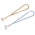 Miniatyrbild 1 av 10: 2 st bönepärlor Mini Blå Champagne Färg 33 Pärlor Muslimsk Tasbih med Sapcer Pärlor för Daglig Dekoration Present
