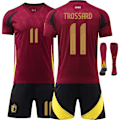 Miniatyrbillede 1 af 2: UEFA Euro 2024 Belgiens hjemmebanebørnefodboldsæt nr. 11 Trossard No.11 Trossard M