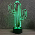 Miniatyrbild 1 av 5: 3D Kaktus Blomnattlampa Illusion Led 7 Färgförändring