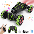 Miniatyrbilde 1 av 7: Oppgradert håndgestkontrollert RC Stuntbil med lys, musikk, spraytåke, gestkontrollert transformert bil, 360° spinn, terrengmonstertruck for gutter Green