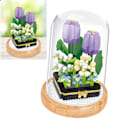 Miniatyrbild 1 av 5: Växtbyggstenar Miniatyr DIY Byggstenar Bukett Krukväxter Prydnader Dekoration Leksaker med Skyddande Överdrag Tulip