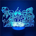 Miniatyrbild 1 av 7: One Piece Luffy 3D Illusionslampa med Smart Touch, RGB-effekt, USB-driven, Kreativ 3D Japansk Animelampa
