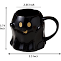 Miniatyrbilde 3 av 7: Ghost Krus Nyhet 3D Søt Keramisk Kaffekopp Ghostface Krus Halloween Nyttår Jul Bursdag White Elephant Gaver Kjæreste Kone Black