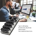 Miniatyrbilde 3 av 7: Programmerbar makro-tastatur 2 knotter blå bryter svart 12 taster mini tastatur med RGB for kontorspill musikk media