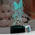Miniatyrbilde 1 av 6: Minnie Mus & Musse Musse Fee 3D LED Nattelys Mickey Venn Figur USB Berøring Fjernkontroll 16 Farger 4 Moduser Auto-Endring Gutterom Dekor Barn Soverom Nattbord Lava
