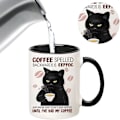 Miniatyrbillede 3 af 4: Sort Kattekrus, Kaffe Stavet Baglæns Er Eeffoc Krus, Katteelsker Kaffe Krus 11oz, Sjove Katte Nyhedsggaver Til Kvinder Mænd, Keramisk Tekop Til Kaffe, Te Style 2