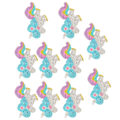 Pikkukuva 8 / 10: 10 kpl Rhinestone-laastari Silitysrauta Kristalli Applique Piirroskoristelu DIY-askarteluun Sateenkaarihevonen