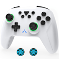 Miniatyrbilde 1 av 6: Bryterkontroller, trådløs Pro-kontroller for Nintendo Switch/Lite/OLED, trådløs bryterkontroller med 8 LED-lys/Turbo/Dobbel vibrasjon/6 Gyro Ax Off-white