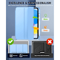Miniatyrbilde 4 av 9: Etui til iPad (A16) 11. generasjon 11 tommer 2025, med blyantholder, slankt beskyttelsesdeksel med klar bakside, automatisk vekking/hvile blue iPad(A16)11 11（2025)