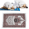 Miniatyrbilde 5 av 10: Polyester rektangulær sammenleggbar muslimsk bønnemeditasjonsmatte pilegrimsteppe teppe