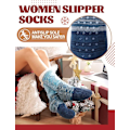 Miniatyrbilde 4 av 6: Dame Slippersokker Antislipp Fuzzy Fluffy Tykke Varme Hyttekoselige Komfortable Myke Fleece Hjemmegrep Sokker Blue