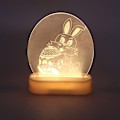 Miniatyrbilde 1 av 8: Kanin 3D nattlys, kanin som holder eggmønsterlampe energisparende LED påske lys batteridrevet skrivebord bordlamper for soverom stue barn