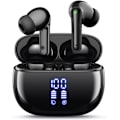 Pikkukuva 1 / 6: Langattomat nappikuulokkeet Bluetooth-kuulokkeet, 40 tunnin toistoaika Stereo IPX5 vedenpitävät nappikuulokkeet, LED-virranäyttö Langattomat nappikuulokkeet mikrofonilla Black