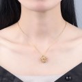 Miniatyrbild 2 av 3: Halsband med fyrklöver för kvinnor, full diamant, litet hjärta, M