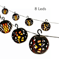 Miniatyrbillede 1 af 6: LED-simuleret solflammelys Have Lys Solstrenglys Vandtætte dekorative lys til havebryllup Juleindretning
