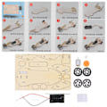 Pikkukuva 8 / 9: Kilpa-auton kokoamispaketti Manuaalinen DIY Puinen autosetti 1.5V Lasten opetus kokoamispaketti (WF Kilpa-auto B(Pieni auto pää) )
