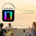 Miniatyrbillede 7 af 7: Mini Karaoke Maskine Sæt RGB Pickup Lys Digital Behandlings Chip Håndholdt Bærbar Bluetooth Højttaler med Mikrofon White